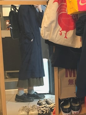 「MUJI」｜「アイテム（ブーツ）」を使った、Weilan さん（レディース・157cm）の秋コーディネート