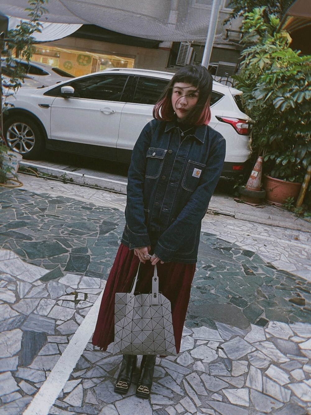 「Carhartt WIPのCarhartt WIP/MICHIGAN COAT（デニムジャケット、ブルー系）」を使った、❃✾Annie✾❃さん（レディース・157cm）の冬コーディネートの1枚目の写真