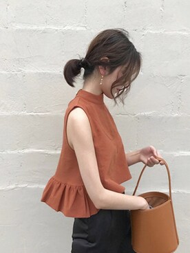 「ハイネックトップス」｜Raffinasさん（レディース・160cm）の夏コーディネート