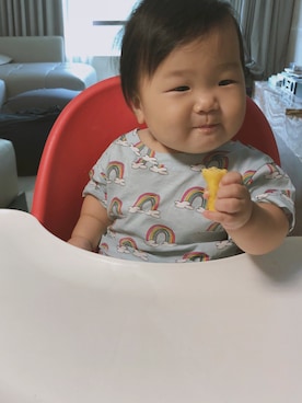 「HUGO（ヒューゴ）のアイテム」を使った、肉叽叽肉叽叽さん（キッズ・70cm）の夏コーディネート
