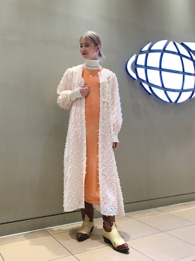 「アイテム（ワンピース/ドレス）」を使った、コウノナホさん（レディース・164cm・20代）の冬コーディネート