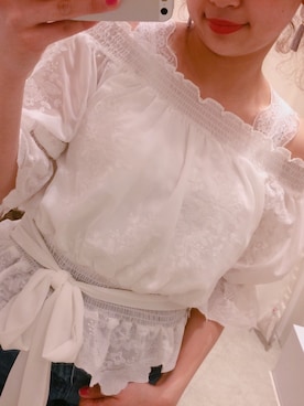「スカラップ」｜「アイテム（キャミソール）」を使った、ひまりんさん（レディース・161cm）の春コーディネート