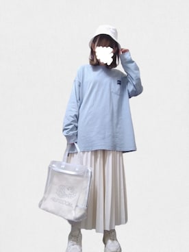 「GRL（グレイル）のプリーツスカート（スカート）」を使った、meeさん（レディース・158cm）の冬コーディネート