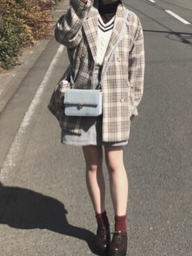 「a.g.plus（エージープラス）のアイテム（ジャケット/アウター）」を使った、ゆみさん（レディース・152cm）の秋コーディネート