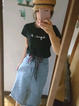 「アイテム（キャスケット）」を使った、Ayaさん（レディース・156cm）の春コーディネート
