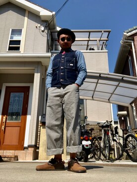 「TCB jeans（ティーシービージーンズ）のアイテム（その他トップス）」を使った、ふじばさん（メンズ・168cm）の春コーディネート