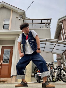 「TCB jeans（ティーシービージーンズ）のアイテム（その他トップス）」を使った、ふじばさん（メンズ・168cm）の春コーディネート