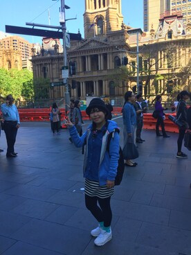 「travel」｜「アイテム（ノーカラージャケット）」を使った、楊小兔さん（レディース・153cm）の冬コーディネート