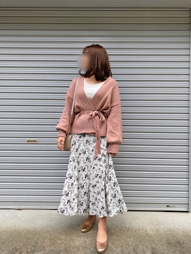 「DISCOAT（ディスコート）のバレーシューズ（バレエシューズ）」を使った、Riiaさん（レディース・154cm）の春コーディネート