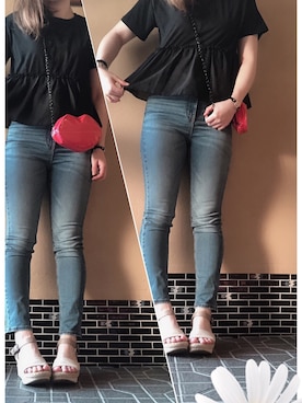 「Guess（ゲス）のアイテム（アクセサリー）」を使った、kikiさん（レディース・161cm）の夏コーディネート
