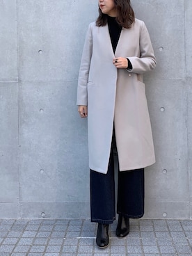 「UNITED TOKYO（ユナイテッドトウキョウ）のボリュームスリーブニット（ニット/セーター）」を使った、Yuki Kagayaさん（レディース・166cm）の秋コーディネート