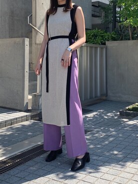 UNITED TOKYO 神宮前｜Yuki Kagaya使用「UNITED TOKYO（リネンライクワイドストレートパンツ/セットアップ パンツ）」的時尚穿搭