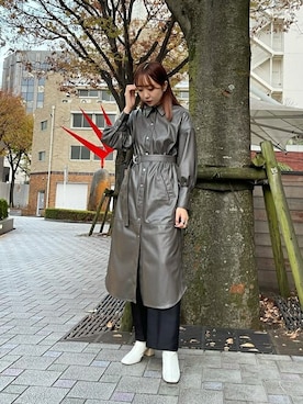 「#秋コーデ」｜「アイテム（カバーオール）」を使った、Yuki Kagayaさん（レディース・166cm）の冬コーディネート