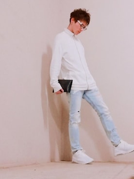 「ARMANI EXCHANGE（アルマーニエクスチェンジ）のアイテム（ジャージ）」を使った、ポン太さん（メンズ・175cm）の春コーディネート