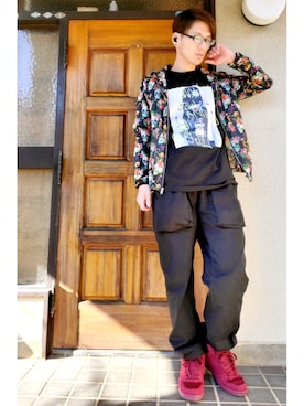 「Jungle Storm（ジャングルストーム）のアイテム（トップス）」を使った、ポン太さん（メンズ・175cm）の冬コーディネート