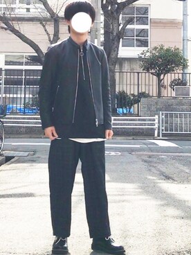 「LIDNM（リドム）のLIDNM/リドム/マイクロスパンリングジップシャツ（シャツ/ブラウス）」を使った、ゆきさん（メンズ・161cm）の冬コーディネート