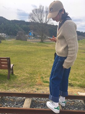 「fifth（フィフス）のフラップチェーンミドルショルダーバッグ（ショルダーバッグ）」を使った、Ririkaさん（レディース・160cm）の春コーディネート