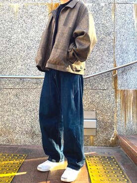 「stein（シュタイン）のアイテム（ブルゾン）」を使った、RIO  さん（メンズ・176cm）の冬コーディネート