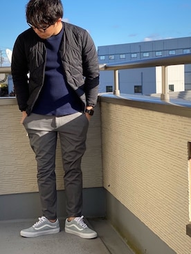「EDIFICE（エディフィス）のアイテム（ブルゾン）」を使った、Sさん（メンズ・165cm）の冬コーディネート