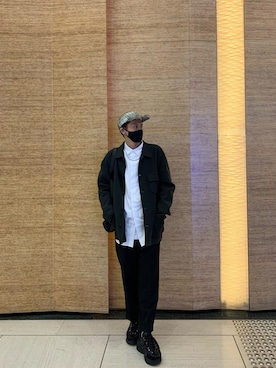 「MARNI（マルニ）のアイテム（帽子）」を使った、Momotaro Sakamotoさん（メンズ・172cm）の冬コーディネート