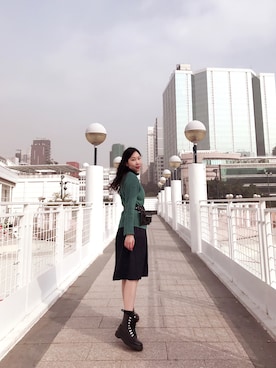 「162cm」｜「アイテム（ジャンパースカート）」を使った、Joannaさん（レディース・162cm）の冬コーディネート