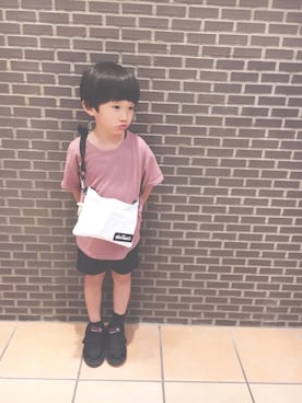 「WILD THINGS（ワイルドシングス）のアイテム（バッグ）」を使った、khk-chanさん（キッズ・100cm）の夏コーディネート