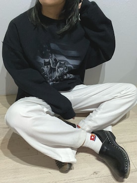 「古着女子」｜「アイテム（スリッポン）」を使った、RUKA/瑠哉さん（メンズ・165cm）の春コーディネート