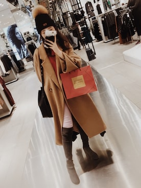 「H&M（エイチ・アンド・エム）のアイテム（ダッフルコート）」を使った、思人hohoさん（レディース・168cm）の冬コーディネート