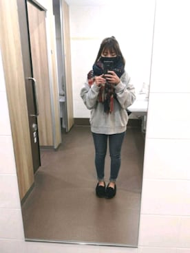 「ハーフアップ」｜「アイテム（スリッポン）」を使った、cinamon47さん（レディース・153cm）の秋コーディネート