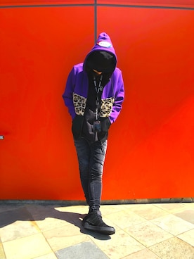 「DIESEL（ディーゼル）のアイテム（ハット）」を使った、モーシーさん（メンズ・179cm）の秋コーディネート