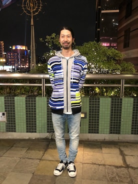 「DIESEL（ディーゼル）のアイテム（ニット/セーター）」を使った、モーシーさん（メンズ・179cm）の冬コーディネート