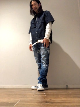 「CONVERSE（コンバース）のCONVERSE コンバース CVS ALL STAR キャンバス オールスター HI（スニーカー）」を使った、モーシーさん（メンズ・179cm）の春コーディネート