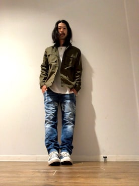 「CONVERSE（コンバース）のCONVERSE コンバース CVS ALL STAR キャンバス オールスター HI（スニーカー）」を使った、モーシーさん（メンズ・179cm）の春コーディネート