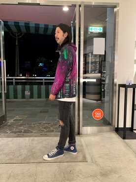 「DIESEL（ディーゼル）のアイテム（ナイロンジャケット）」を使った、モーシーさん（メンズ・179cm）の春コーディネート