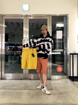 「DIESEL」｜「アイテム（キャップ）」を使った、モーシーさん（メンズ・179cm）の春コーディネート