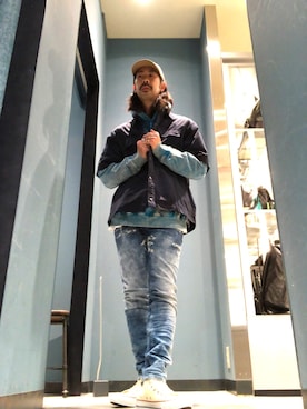 「DIESEL」｜「アイテム（キャップ）」を使った、モーシーさん（メンズ・179cm）の春コーディネート