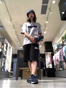 「DIESEL」｜「アイテム（キャップ）」を使った、モーシーさん（メンズ・179cm）の夏コーディネート