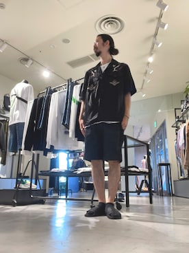 「DIESEL」｜「アイテム（サンダル）」を使った、モーシーさん（メンズ・179cm）の夏コーディネート