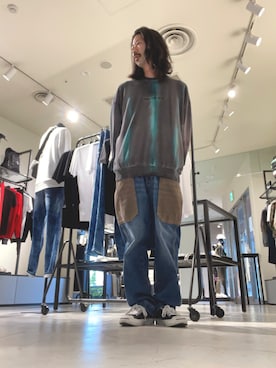 「DIESEL」｜「アイテム（スウェット）」を使った、モーシーさん（メンズ・179cm）の夏コーディネート