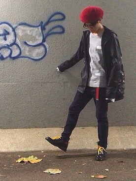 「PUMA（プーマ）のアイテム（マウンテンパーカー）」を使った、HKさん（メンズ・165cm）の秋コーディネート