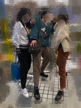 「ブラウンパンツ」｜「アイテム（その他トップス）」を使った、n.kr_u_wooさん（レディース・162cm）の冬コーディネート