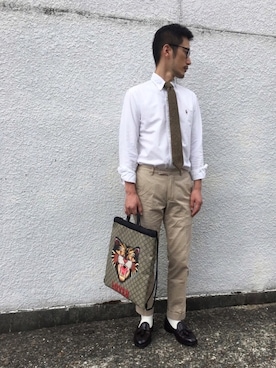 「MOSCOT（モスコット）のMoscot - Miltzen 眼鏡フレーム - unisex - アセテート - ワンサイズ（メガネ）」を使った、 $hinih$さん（メンズ・173cm）の秋コーディネート