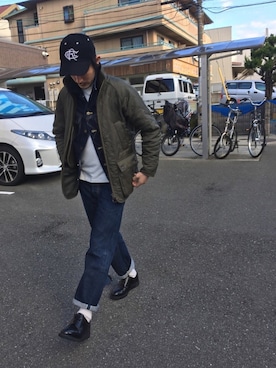 「RRL（ダブル アール エル）のアイテム（デニムジャケット）」を使った、 $hinih$さん（メンズ・173cm）の秋コーディネート