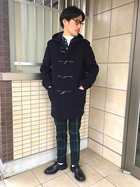 「tricker's」｜「アイテム（ダッフルコート）」を使った、 $hinih$さん（メンズ・173cm）の冬コーディネート