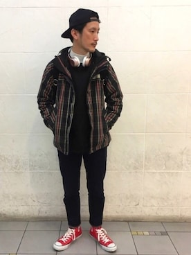 「Back Channel（バックチャンネル）のアイテム（ジャケット/アウター）」を使った、 $hinih$さん（メンズ・173cm）の冬コーディネート