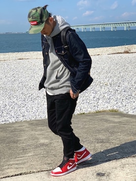「Jordan」｜「アイテム（デニムジャケット）」を使った、 $hinih$さん（メンズ・173cm）の秋コーディネート