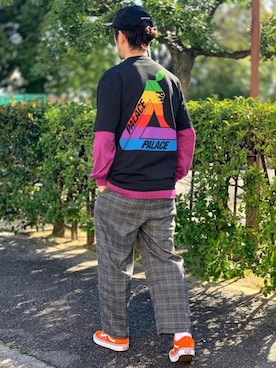 「palace」｜「アイテム（その他）」を使った、 $hinih$さん（メンズ・173cm）の春コーディネート