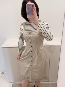 「axes femme（アクシーズファム）のアイテム（オールインワン・サロペット）」を使った、すみれさん（レディース・161cm）の春コーディネート