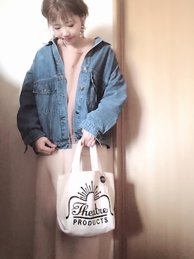 「frames RAY CASSIN（フレームスレイカズン）のアイテム（デニムジャケット）」を使った、M!!!ca♥︎さん（レディース・160cm）の春コーディネート