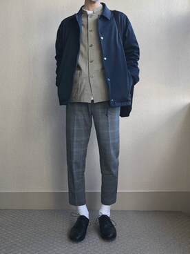 「アイテム（ブルゾン、ブルー系）」を使った、shikaさん（メンズ・176cm）の冬コーディネート